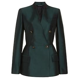 Givenchy-Giacca blazer di Givenchy in lana e seta verde bottiglia-Verde scuro