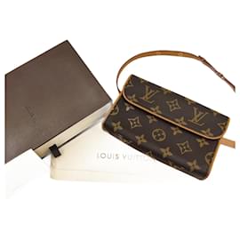 Louis Vuitton-Pochette Louis Vuitton Florentine en toile monogram-Marron