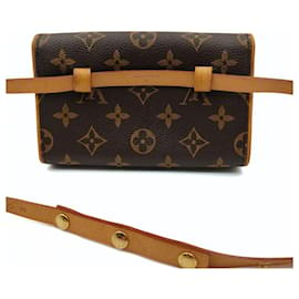 Louis Vuitton-Louis Vuitton Florentine Clutch-Tasche aus Monogramm-Canvas-Braun