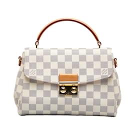 Louis Vuitton-Louis Vuitton Damier Azur Croisette Canvas Handbag N41581 in Good condition-White