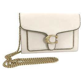 Coach Leder-Clutch mit Tabby-Kette 7110 Weiß