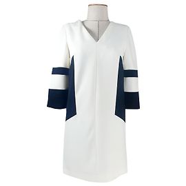 Autre Marque Black and White Polyester Dress Black White