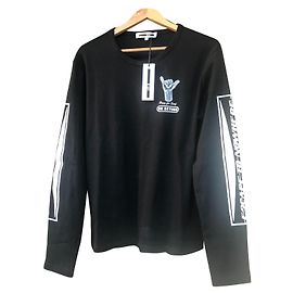 Alexander McQueen Langarm T-Shirt Schwarz Baumwolle Schwarz
