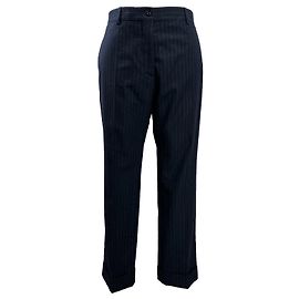 Dries Van Noten Wollhose gestreift marineblau Marineblau