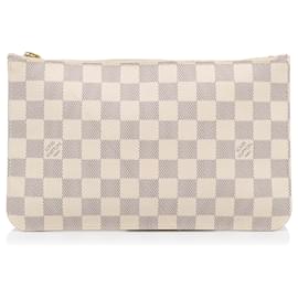 Louis Vuitton-Louis Vuitton Pochette Damier Azur Neverfull Branca-Branco
