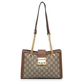 Borsa tote lucchetto GG Supreme piccola marrone Gucci Marrone Beige