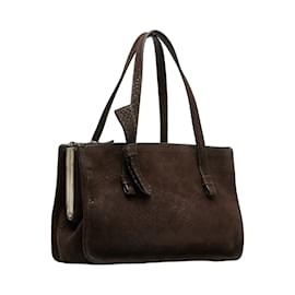 Prada-Prada Peccary Leather Handbag Leather Handbag in Good condition-Brown