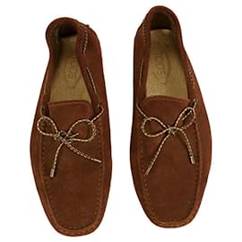 Tod's-Tod's Men's Blue Black Brown Leather Moccasin Gommino Car Shoes Loafers size 8-Dark red