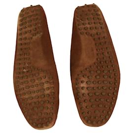 Tod's-Tod's Men's Blue Black Brown Leather Moccasin Gommino Car Shoes Loafers size 8-Dark red