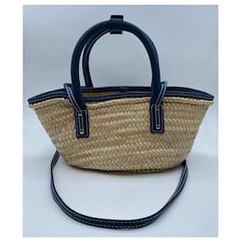 Jacquemus-Jacquemus Le Petite Panier Suns-Straw,Dark blue