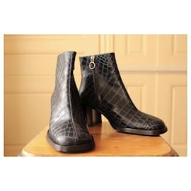 Free Lance-Free Lance square toe ankle boots-Navy blue