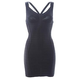Herve Leger Schwarzes Bandagekleid von Hervé Léger Schwarz