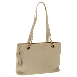 Bally-BALLY Quilted Shoulder Bag Leather Beige Auth yb275-Beige