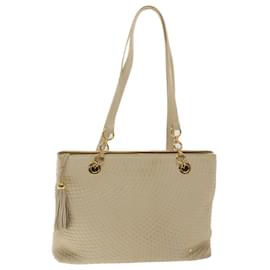 Bally-BALLY Quilted Shoulder Bag Leather Beige Auth yb275-Beige