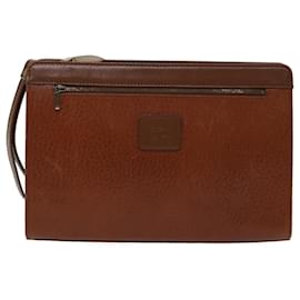 Autre Marque-Burberrys Bolso Clutch Cuero Marrón Auth yk7778-Castaño