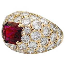 Autre Marque-Ring M.Gérard in yellow gold, diamonds and rubies.-Other