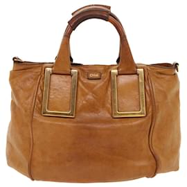 Chloé-Chloe Etel Hand Bag Leather 2way Brown 01-11-50 Auth yb263-Brown
