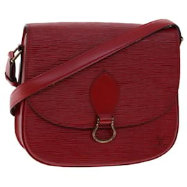 Louis Vuitton-LOUIS VUITTON Epi Saint Cloud GM bolsa de ombro vermelho M52197 Autenticação de LV 48372-Vermelho
