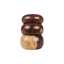 Autre Marque-Collection Privée Wooden Bangle Set-Brown
