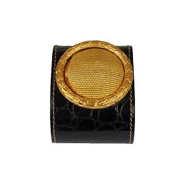 Gianfranco Ferré Rigid Leather Bracelet Black