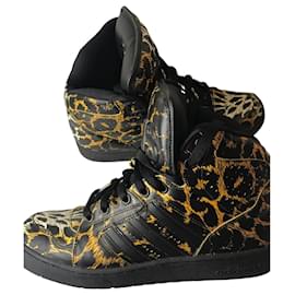 adidas gazelle silver green womens Adidas Jeremy Scott Wing "Leopard"  FlightSkool Shoes