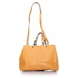 Michael Kors-Michael Kors, brown leather tote bag-Brown