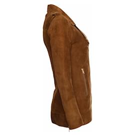 Autre Marque-ByDanie, Camel colored suede jacket.-Brown