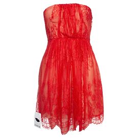 Tibi, Robe bustier en dentelle orange. Orange