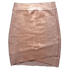 Autre Marque-BCBG Max Azria, Pink metallic bodycon skirt-Pink