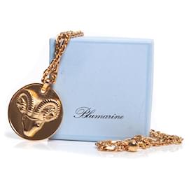 Blumarine-BLUMARINE, Gold Aries coin necklace-Golden