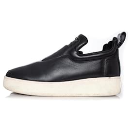 Céline-Celine, Black leather slip on sneakers-Black