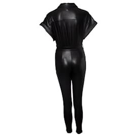 Autre Marque-NBD, imitation leather jumpsuit-Black
