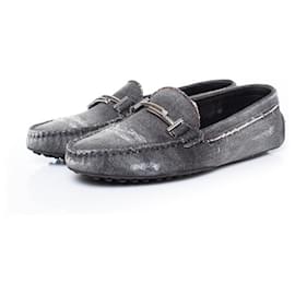Tod's-Tods, Grey denim loafers-Grey
