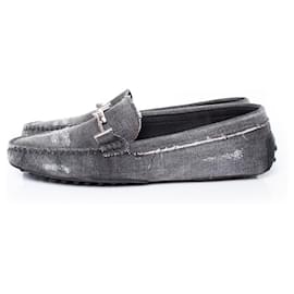 Tod's-Tods, Grey denim loafers-Grey