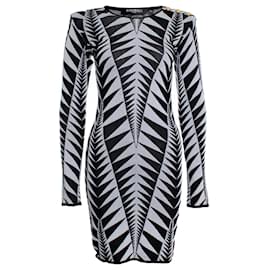 Balmain-Balmain, Stretch dress with graphic print-Black,White