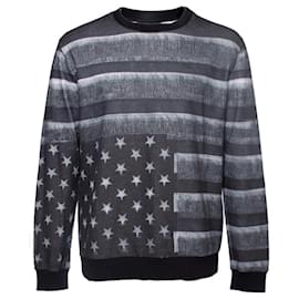 Givenchy-GIVENCHY, suéter de gola redonda com bandeira americana-Cinza