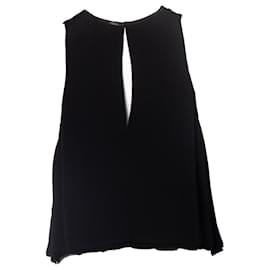 T By Alexander Wang-T by Alexander Wang, tanktop with leather details-Black