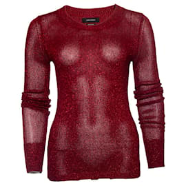 Isabel Marant-Isabel Marant, top elasticizzato in maglia glitterata-Rosso