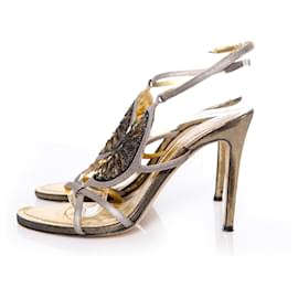 Rene Caovilla-Rene Caovilla, Sequined sandals-Golden