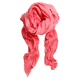 Faliero Sarti-Faliero Sarti, Pink scarf with raw edges.-Pink