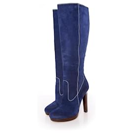 Dsquared2, Blue suede boot Blue
