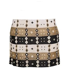 Autre Marque-Jasmine Di Milo, Black/white/gold ethnic beaded skirt in size EU40/l.-Multiple colors