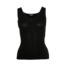 Autre Marque-Anti-Flirt, Black silk jersey top with stretch in size S.-Black