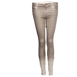 Autre Marque-Koral, calça jeans stretch com estampa gradiente glitter-Dourado