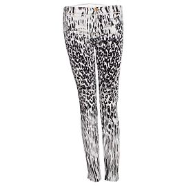 7 For All Mankind, jeans with dalmatian print. Black White