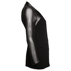 Rena Lange-Rena Lange, Veste blazer semi-transparente noire.-Noir