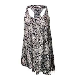 Pierre Balmain-PIERRE BALMAIN, top assimétrico com estampa paisley.-Preto,Branco