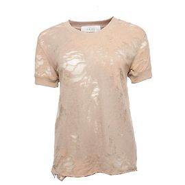 Jeans iro, Camiseta con estampado militar semitransparente Castaño Otro