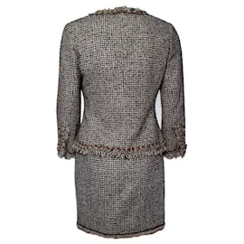 Skirt - Glittered wool tweed, black, white & silver — Fashion