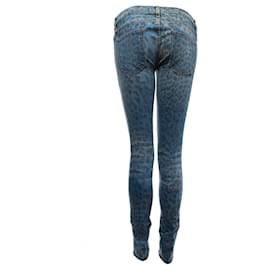 Current Elliott-Aktueller Elliot, blaue Jeans mit Leopardenmuster-Blau